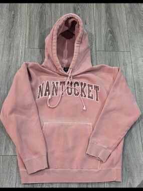 Nantucket Pink Pullover Hoodie Coastal Preppy.
